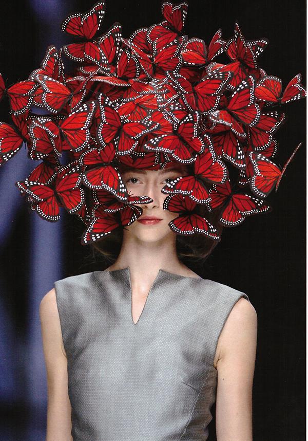 Philip Treacy for Alxander McQueen, La Dame Bleue, spring/summer 2008 , Photograph Anthea Simms